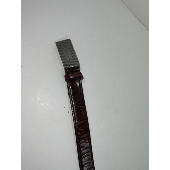 Zele All Leather Woman’s Belt, Silver Buckle Size Small 28” - Picture 5 of 10